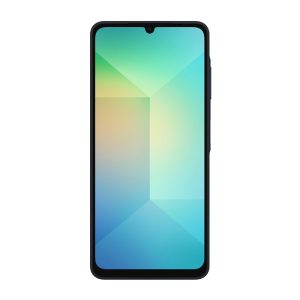 Samsung Galaxy A06 negro con pantalla de 6.7 pulgadas.