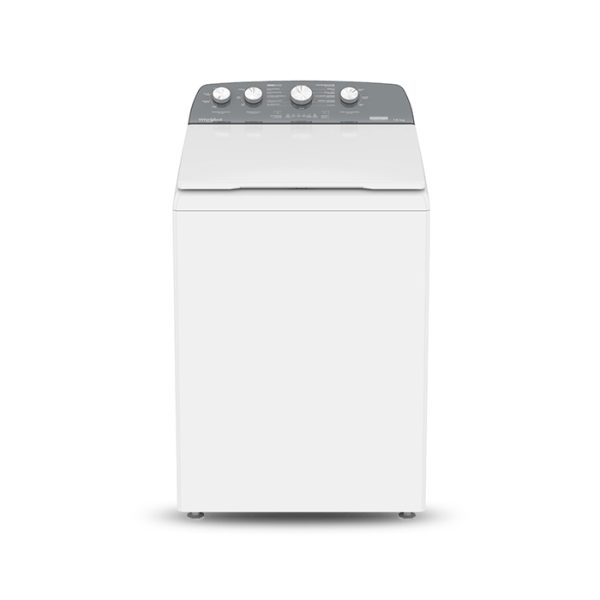 Lavadora Whirlpool automática de 19 kg con agitador color blanco.