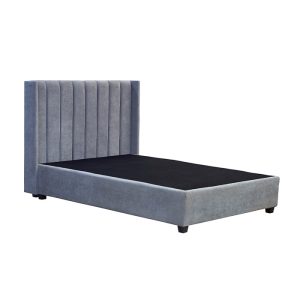 Cama matrimonial Tripoli tapizada en gris