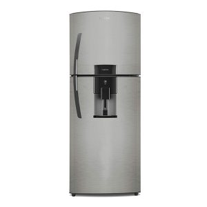 Refrigerador Mabe 14p plata frontal despachador agua
