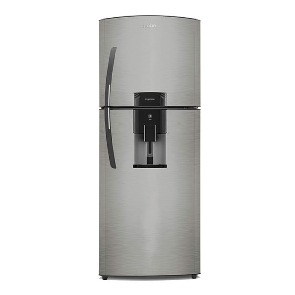 Refrigerador Mabe 14p plata frontal despachador agua