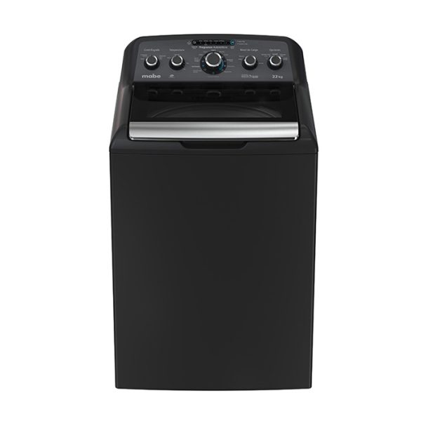 Lavadora Mabe 22Kg gris diamante frontal tapa vidrio smoke