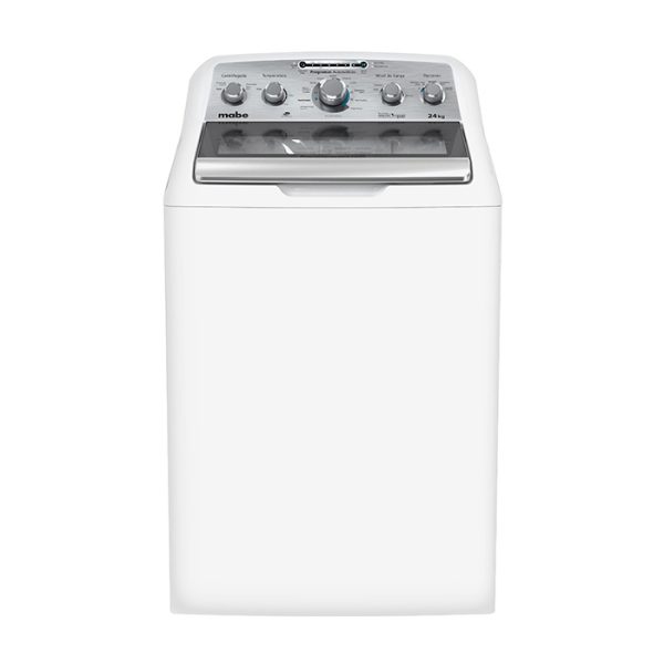 Lavadora Mabe 24Kg blanca frontal tapa stylish lid