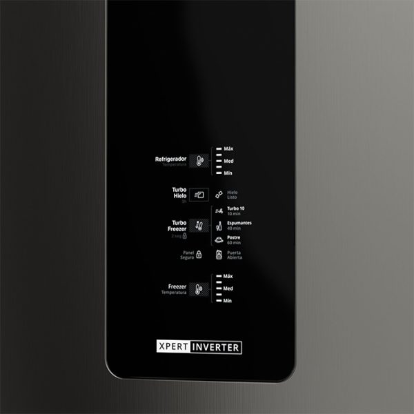 UI Touch Whirlpool 16p detalle modos turbo bloqueo panel