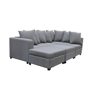 Sala seccional Egipto gris con taburete