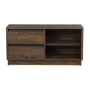 Centro de entretenimiento Sevilla color café para TV hasta 50 pulgadas con cajones y repisas marca RAC
