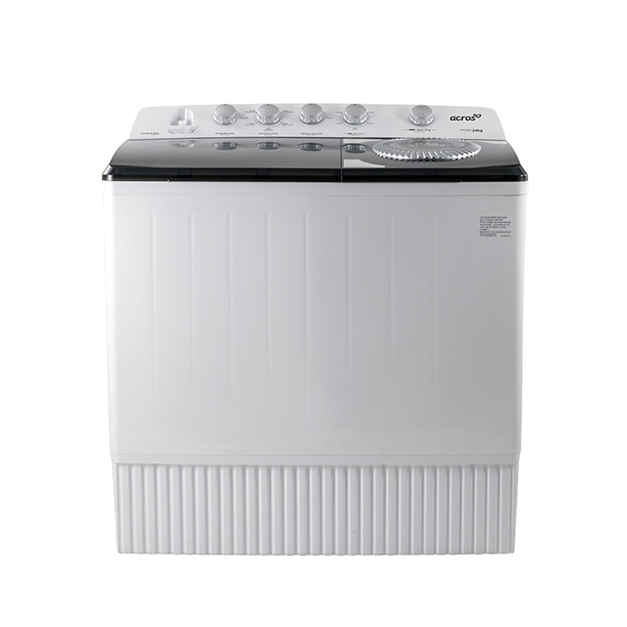 lavadora-acros-24kg-dos-tinas-gris-principal Lavadora Acros dos tinas 24 kg semiautomática color blanco con gris tapa de cristal
