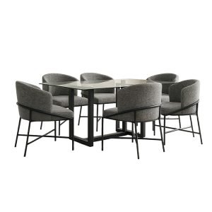 Comedor Tokyo gris para seis personas