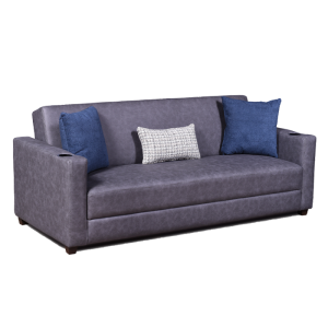 sofá cama aria gris con portavasos
